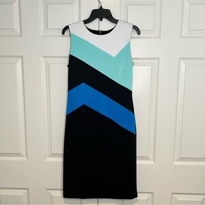 NWT Calvin Klein dress | Black/White/blue/teal | Size 6
